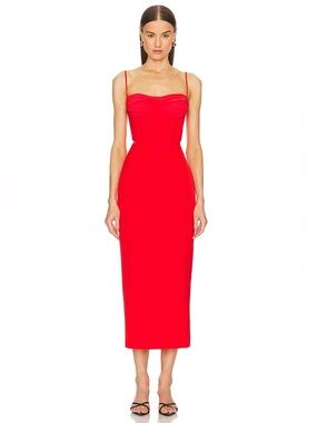 NWT Bardot Martini Midi Dress in Fire Red 🔥